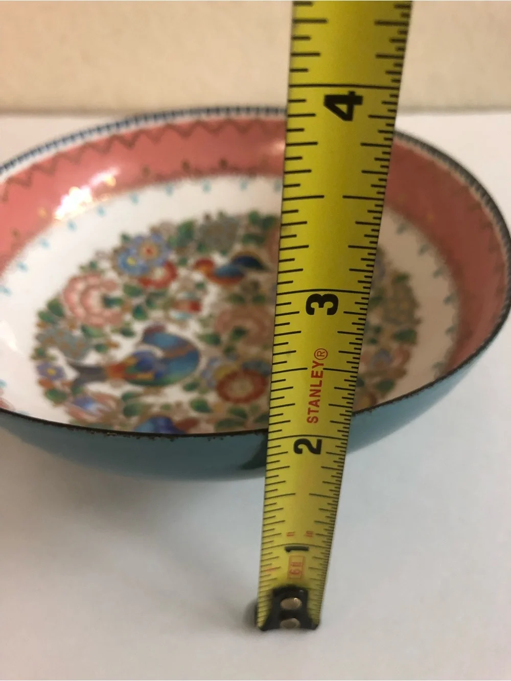 Vintage Austrina Hand painted Decorative metallic Bowl with Golden Foot